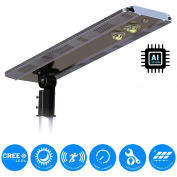 eLEDing® Solar Powered 20W 3200 Lumens AI SMART CREE 5000K LED Street Parking Lot Area Light