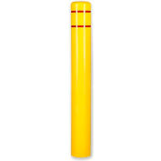 Post Guard® Bollard Cover 3507R, 10-7/8"Dia. X 60"H, Yellow W/Red Tape