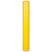 Post Guard® Bollard Cover, 8 7/8" Dia. x 52"H, Yellow W/ White Tape, 8x52YW