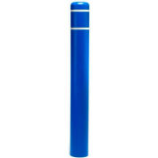 Post Guard® Bollard Cover CL1385K, 4-1/2"Dia. X 52"H, Blue W/White Tape