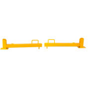 Folding Dock Door Guard, Protects Door Tracks & Pallets/Fork Lifts, 36"L Arm, Yellow