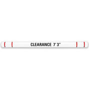 Height Guard™ Clearance Bar, 7"D x 120"L, White w/Red Tape, Graphics, HTGRD7120WR