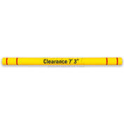 Height Guard™ Clearance Bar HTGRD7120YW, 7"Dia. X 120"L, Yellow W/White Tape & Graphics