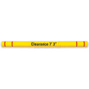 Height Guard™ Clearance Bar HTGRD7144YR, 7"Dia. X 144"L, Yellow W/Red Tape & Graphics