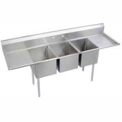 Elkay® 14-3C16X20-2-18X NSF Sink, 3-Compartment w/16L x 20W Bowl, 14 Deep, 18 Drainboards