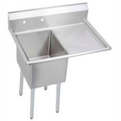 Elkay® E1C24X24-R-24X NSF Sink, 1-Compartment, 24L x 24W Bowl, 12 Deep, 24 Right Drainboard