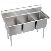 Elkay® E3C16X20-0X NSF Sink, 3-Compartment w/16L x 20W Bowl, 12 Deep