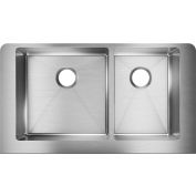 Elkay® Crosstown Stainless Steel 35-7/8" x 20-1/4" x 9", 60/40 Double Bowl Farmhouse Sink