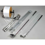 Low Density Poly Tubing, 6"W x 1075'L, 4 Mil, Clear, 1 Roll