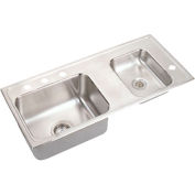 Elkay® DRKAD371755R4 Lustertone Classic Stainless Steel Double Bowl Drop-in Classroom ADA Sink