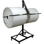 Encore Packaging Double Arm Bubble/Foam/Poly Dispenser Floor Unit, 51"L x 28"W x 4"H, Noir