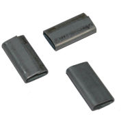 Encore Packaging Overlap Push Type Steel Strapping Seals, 3/8 « Largeur de sangle, Argent, Pack de 2500