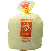 High Density Yellow Infectious Linen Liner, 14 Microns, 31" x 43", Pkg Qty 250