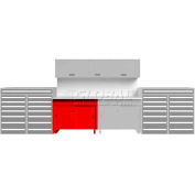 Banc Equipto Tech, Porte coulissante simple, 36 » L x 28 » P, Gris clair