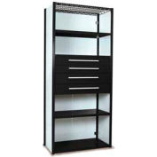 Equipto Vg Closed Shelf Starter Unit - 48" Wx 24" D X 84" H W/ 5 Shelves & 4 Drawers, Black