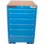 Equipto 30"W Modular Cabinet 33-1/2"H, 6 Drawers w/Dividers, No Lock-Textured Regal Blue