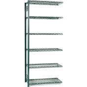 Equipto V-Grip Wire Shelving - 36"W x 24"D x 84"H - 6 shelves - Add On Unit - Smooth Office Gray