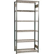 Equipto V-Grip Wire Shelving - 72"W x 24"D x 72"H - 5 shelves - Starter Unit - Mirrored Silver