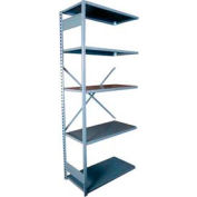 Equipto Vg Open Shelf Add On Unit -48" W X 18"D X 84" H W/ 5 Shelves, Smooth Office Gray