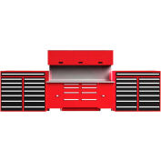 EquiptoBay EBDWB120 Double Workbench System 240"W x 30"D x 81"H - Rouge