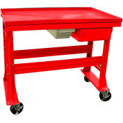 Equipto Teardown Bench, Fluid Container, Drawer, 60"W x 30"D, Red