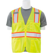 Gilet de sécurité ERB® Aware Wear® S149 ANSI Classe 2, fermeture à glissière, M, Lime haute visibilité