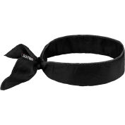 Ergodyne® 6702 Chill-Its® Evaporative Cooling Bandana, Embedded Polymers - Tie, Black - Pkg Qty 12