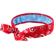 Ergodyne Chill-Its® Evap. Cooling Bandana w/ Built-In Cooling Towel, Tie, Red Western, 12563