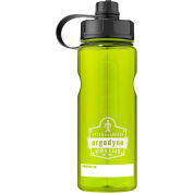Ergodyne Chill-Its® Plastic Wide Mouth Water Bottle, 1 Liter, Lime, 13153