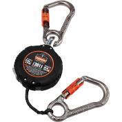 Ergodyne Squids® 3011 Retractable Lanyard With Carabiner Mount, Black