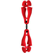 Ergodyne® 3420 calmars® Porte-pince à gants, Double Clips, Rouge, qté par paquet : 6