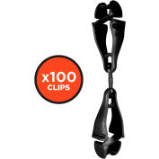 Ergodyne® 3420-BULK Squids® Swivel Glove Clip Holder, Dual Clips, 100-Pack, Black