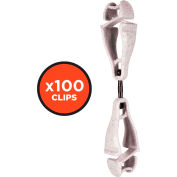 Ergodyne® 3420-BULK Squids® Swivel Glove Clip Holder, Dual Clips, 100-Pack, Granite