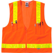 Ergodyne® GloWear® 8250ZHG classe 2 Hi-Gloss arpenteurs Vest, Orange, L/XL