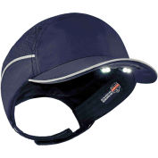 Ergodyne Skullerz® 8965 Lightweight Bump Cap, LED Lighting, Short Brim, Navy