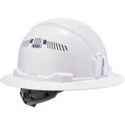 Ergodyne Skullerz® 8973 Hard Hat, Full Brim, Vented, Ratchet Suspension, Class C, White