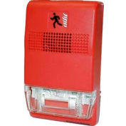 Edwards, signalisation, EG1RT-feu, plaque décorative Genesis pour deux groupes ou 4" boîtes carrées, rouge, marqué de feu