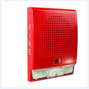 Edwards Signaling, G4HFRF-S7VMC, Wall Speaker, Strobe 70 V, Red, Marked Fire