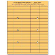 Universal Kraft Paper String & Button Interoffice Envelopes, 10"W x 13"H, Brown, 100/Pack