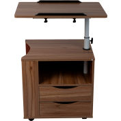 Mind Reader Station de travail de chevet Bureau réglable Pivotant Haut Bureau d’ordinateur portable, Marron