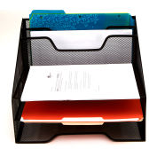 Mind Reader 5-Compartment Desktop File Organizer, Black