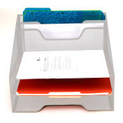 Mind Reader 5 Compartment Mesh Organizer, White