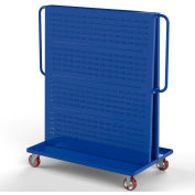 Valley Craft Modular A-Frame Bin Cart F89547 w/1 Louvered 1 Round-Peg Pegboard 48" x 30" x 62" Blue