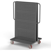 Valley Craft Modular A-Frame Bin Cart F89547 w/1 Louvered 1 Round-Peg Pegboard 36" x 30" x 62" Gray