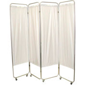 FEI Standard 3-Panel Privacy Screen with Casters, 6 mil Vinyl Panels, 48"W x 68"H, White