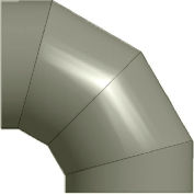 Zip-A-Duct™ 36" Diameter 90 ° Gray Left Hand Elbow