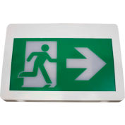 LED Exit Sign, Green Color, Double Face, Battery Backup, 120/347 Volt