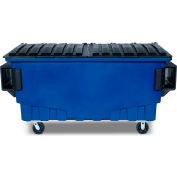 Toter 1 Cubic Yard Front Loading Dumpster W/ Bumpers, Blue - FR010-00705