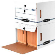 Fellowes Side-Tab Drop Front Letter Boxes, 15-1/2"L x 13-1/2"W x 10-3/4"H, White & Blue - Pkg Qty 12
