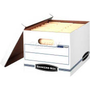 Fellowes Stor/File Letter/Legal Boxes, 15"L x 12"W x 10"H, White & Blue - Pkg Qty 12